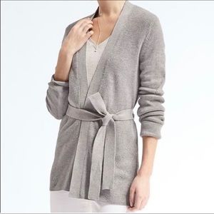 Banana Republic Gray Cardigan with Tie Size Small